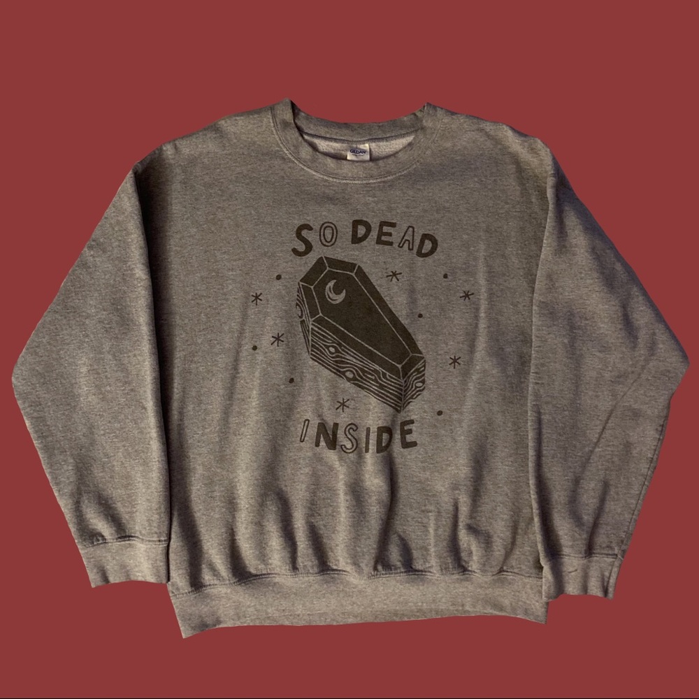 Size L gray graphic print sweatshirt
